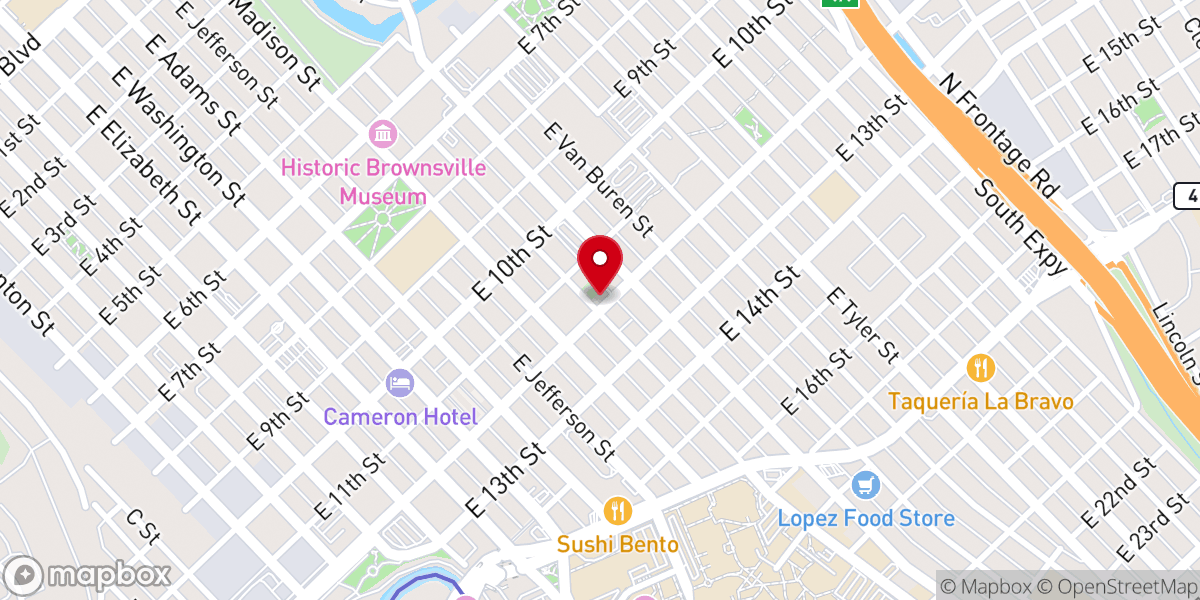 Map showing location of El Calvario Lutheran Church