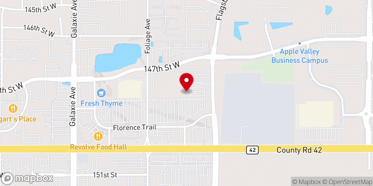 Map showing location of Eagle Brook Church in Apple Valley, MN