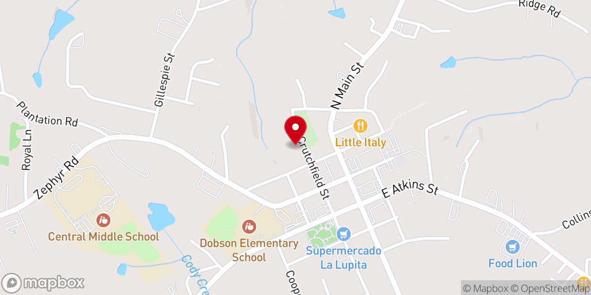 Map showing location of Field of Grace Baptist Church