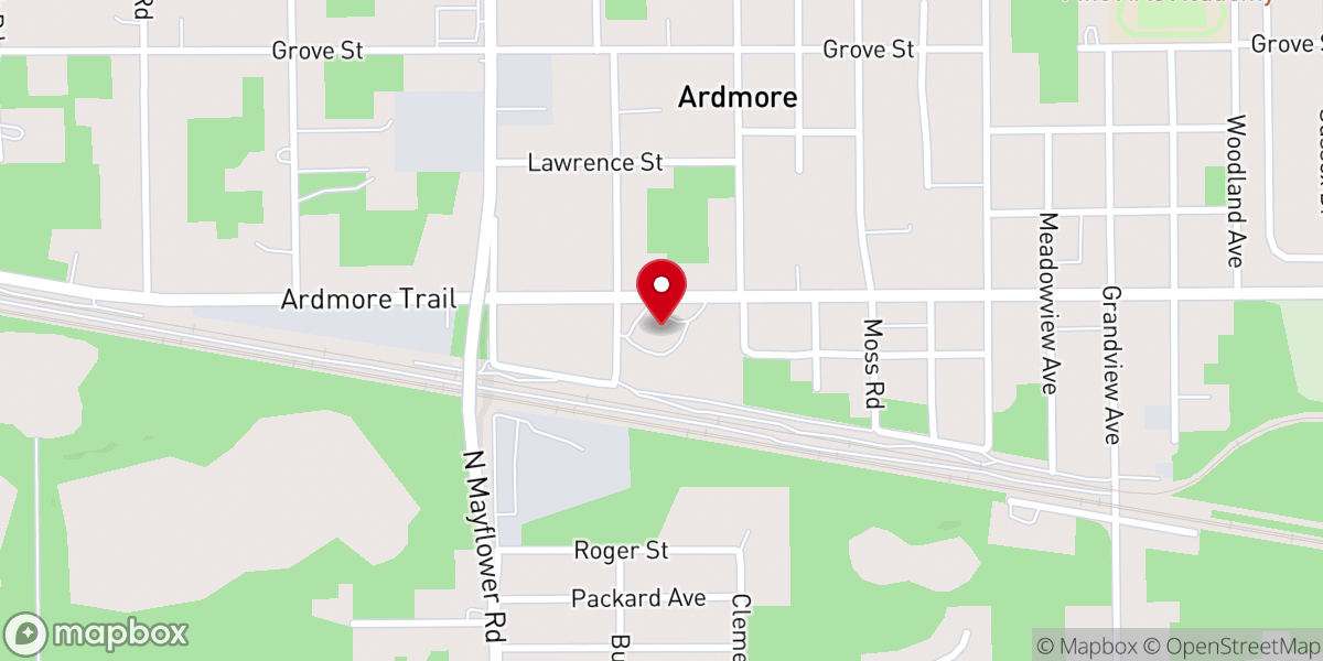 Map showing location of Ardmore First Brethren Church