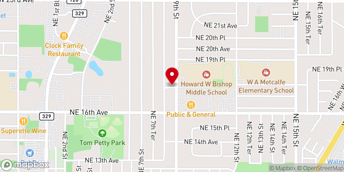 Map showing location of Christian Science Church