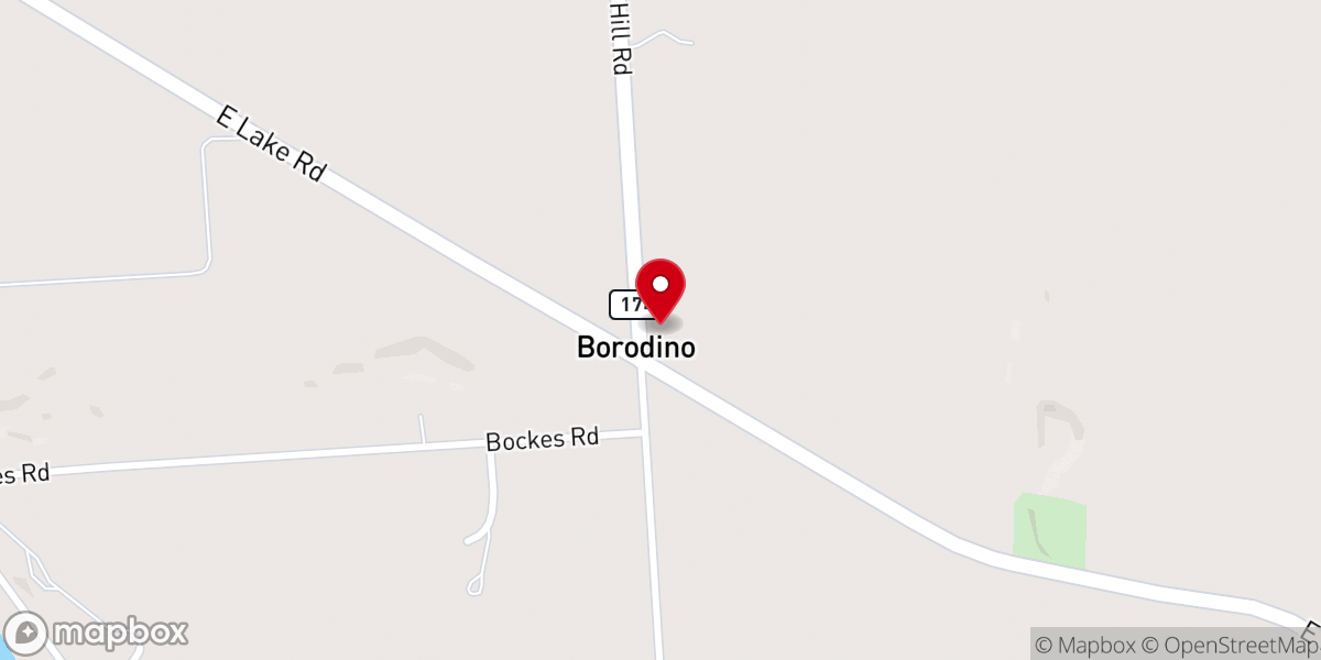 Map showing location of Borodino Methodist Church