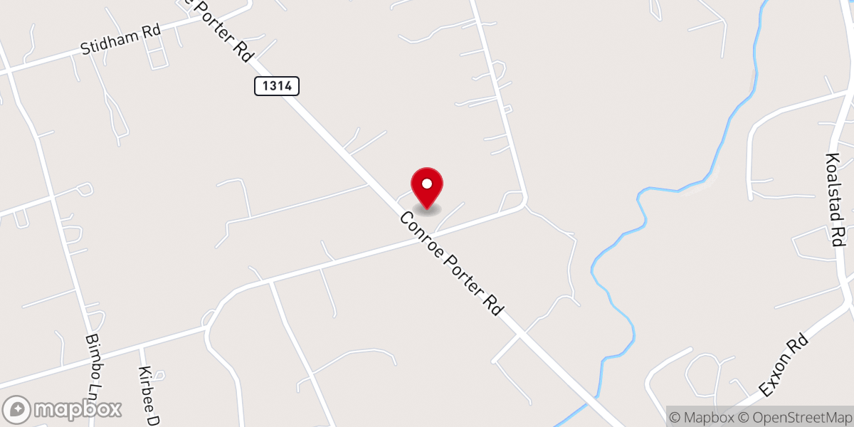 Map showing location of Grace family Baptist Church of Conroe