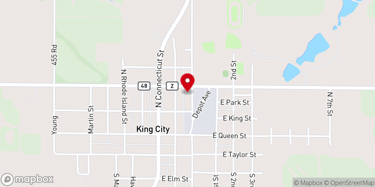 Map showing location of Baptist Church