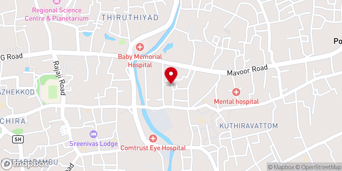 Map showing location of The Kozhikode Brethren Assembly