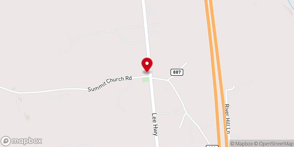 Map showing location of Pleasant Grove Church