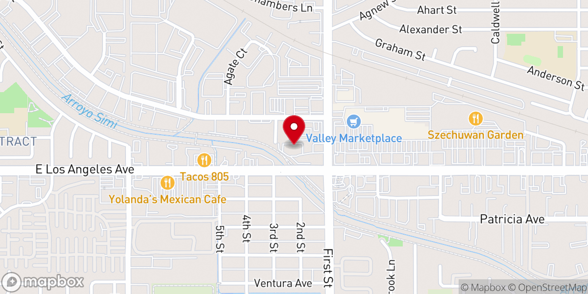 Map showing location of Calvary Chapel Simi Valley