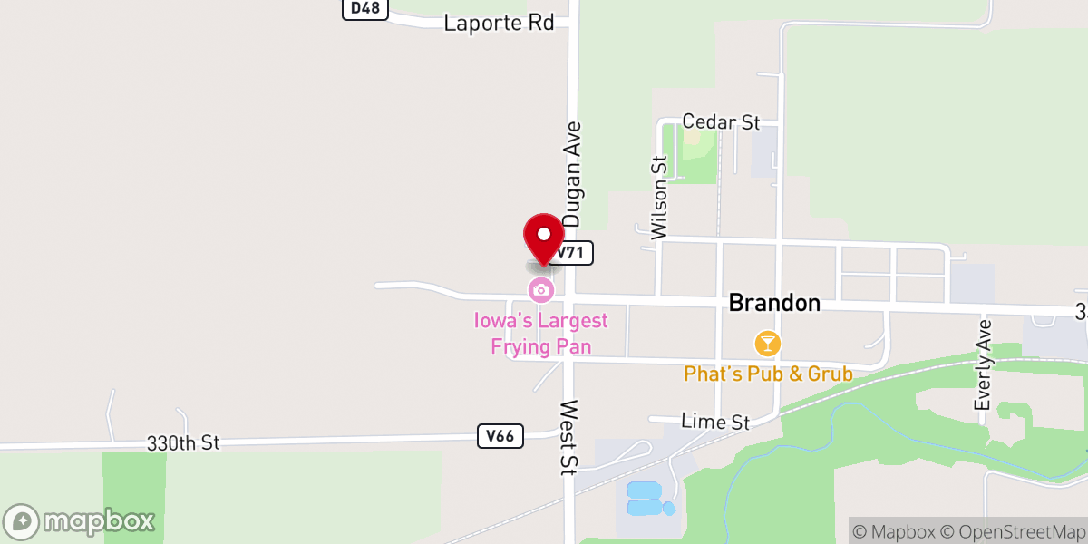 Map showing location of Brandon Area Community Center