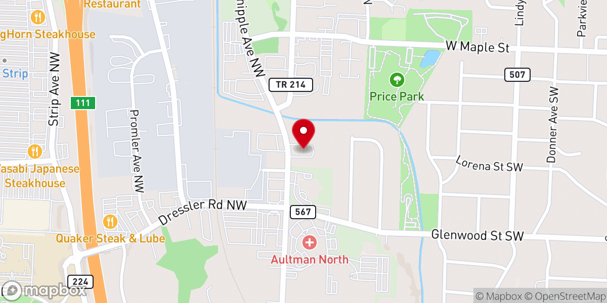 Map showing location of Village Baptist Temple