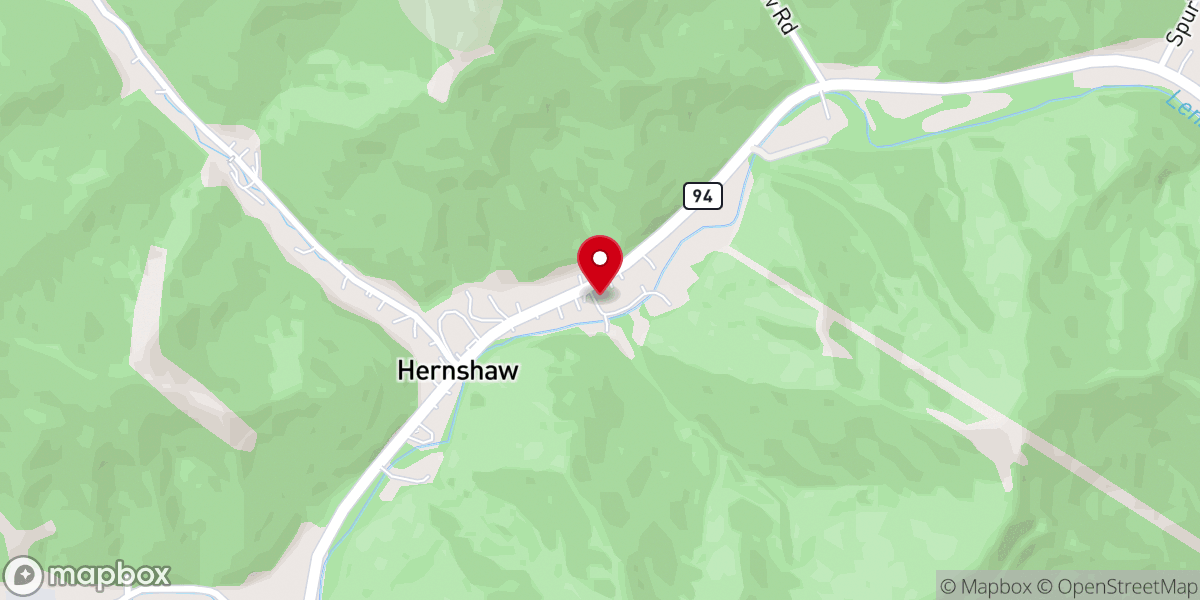Map showing location of Hernshaw United Methodist Church