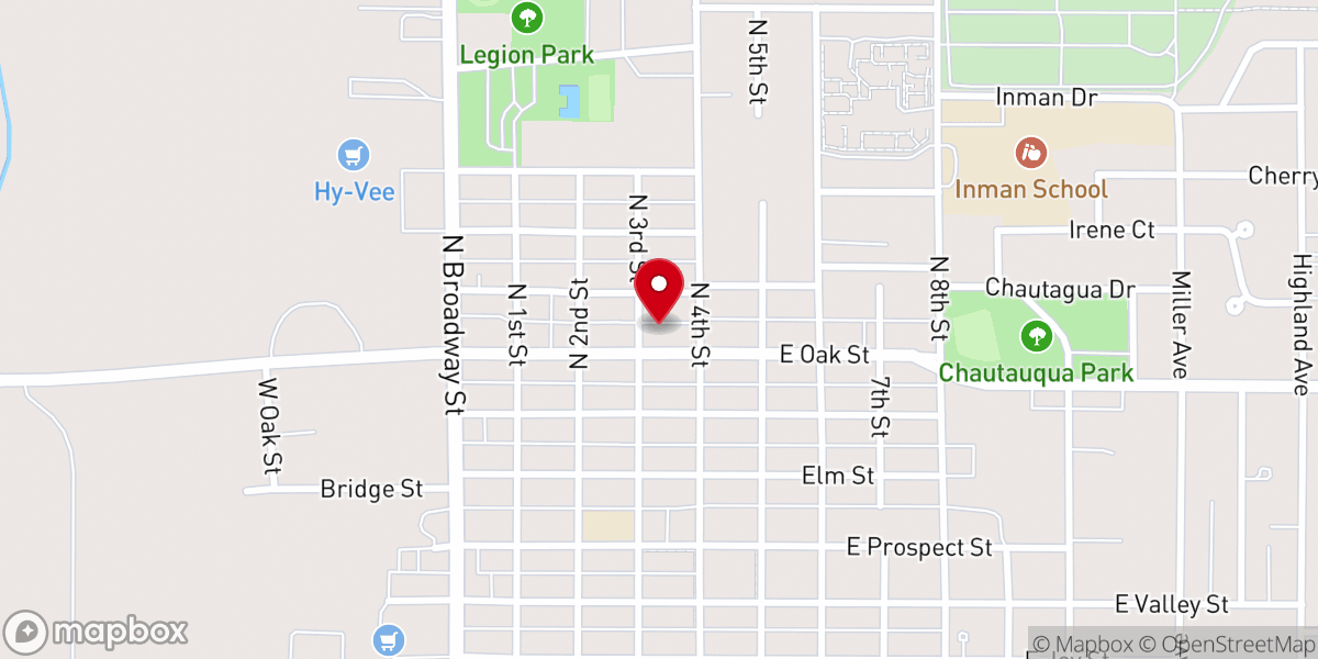 Map showing location of Crossroads Community Church