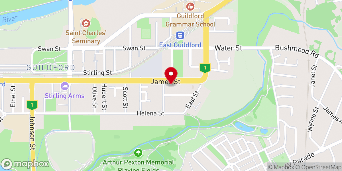 Map showing location of St Mary's Catholic Church