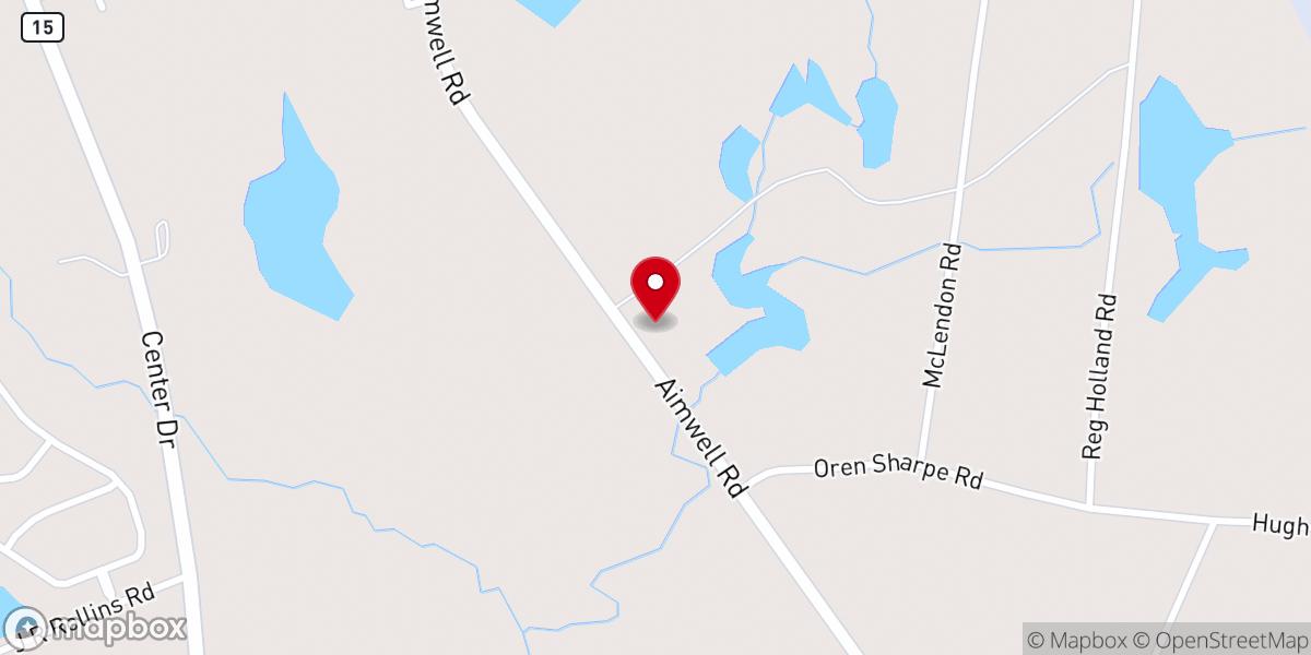 Map showing location of Aimwell Calvary Holiness Church
