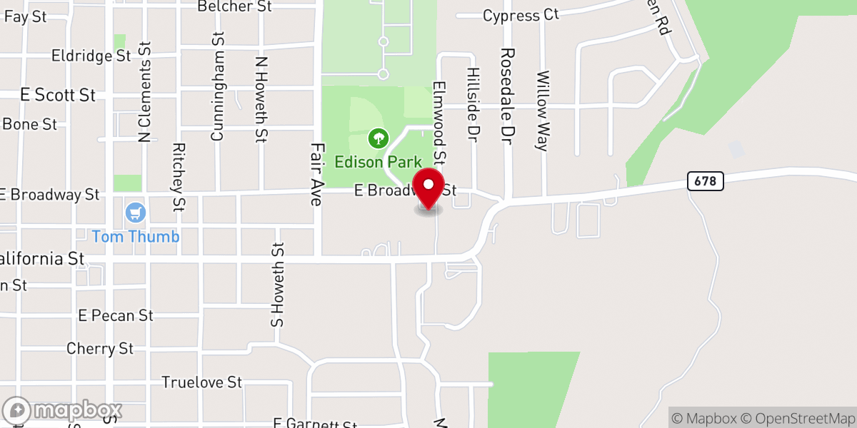 Map showing location of Temple Baptist Church