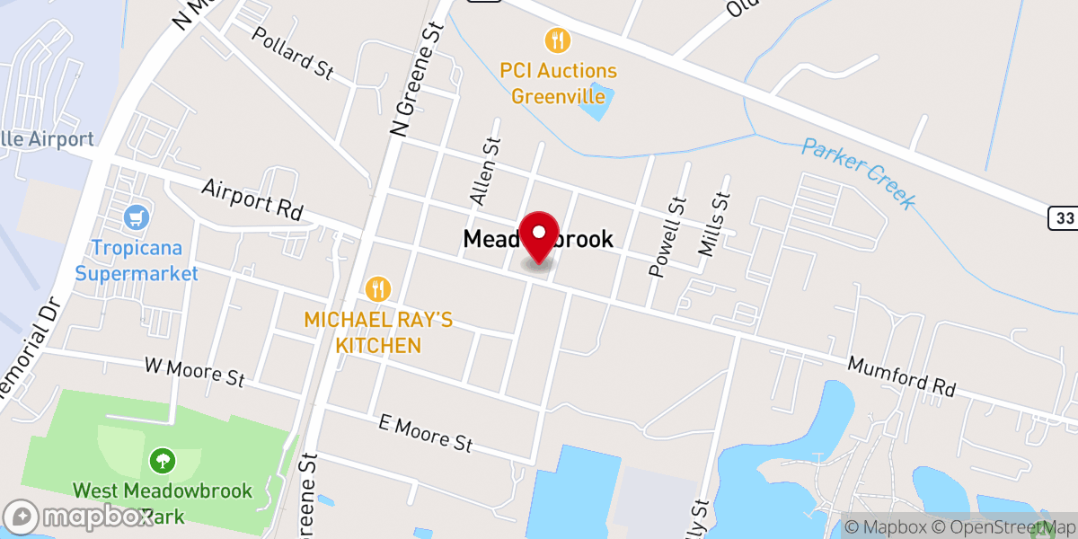 Map showing location of Oak Grove Christian Church