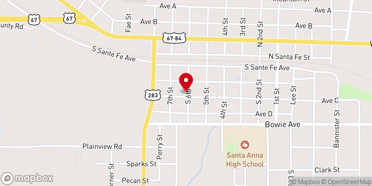 Map showing location of Iglesia Bautista El Cordero