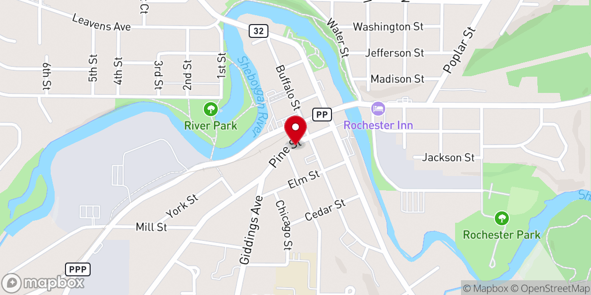 Map showing location of First Baptist Church