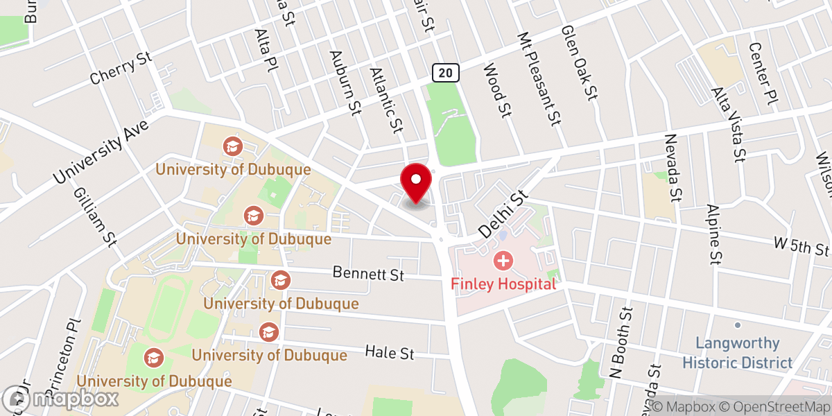 Map showing location of Holy Trinity Lutheran Church