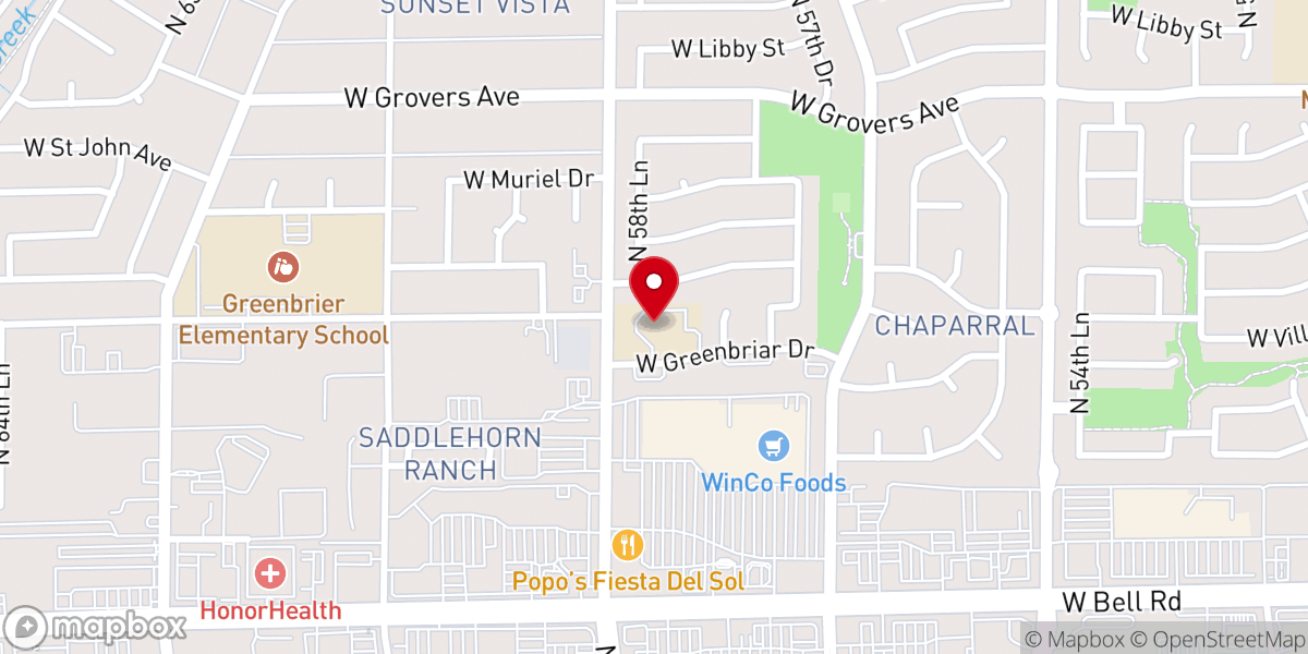 Map showing location of Heritage Presbyterian Church
