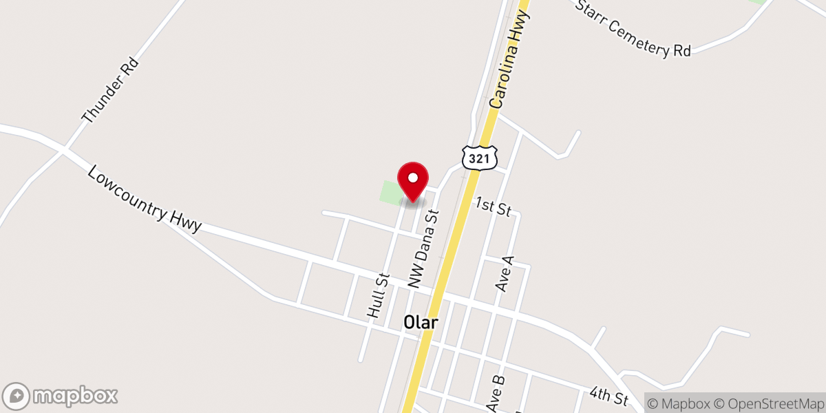 Map showing location of First Baptist Church