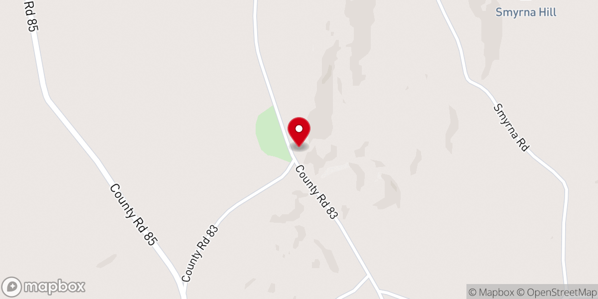 Map showing location of Smyrna Primitive Baptist Church