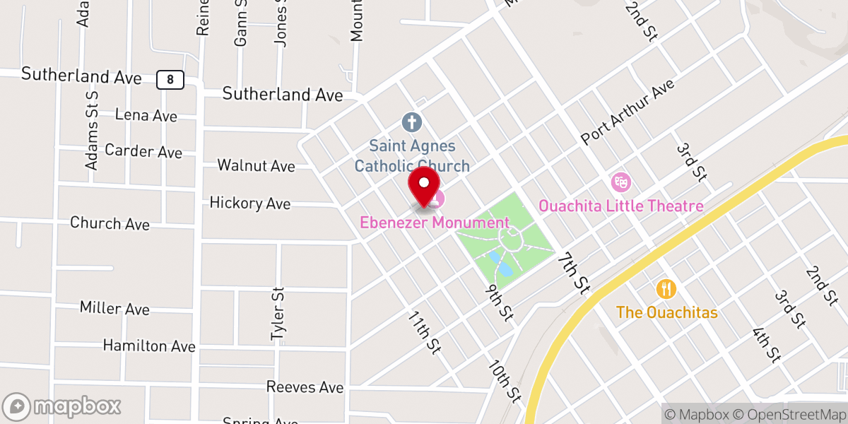 Map showing location of First Presbyterian Church