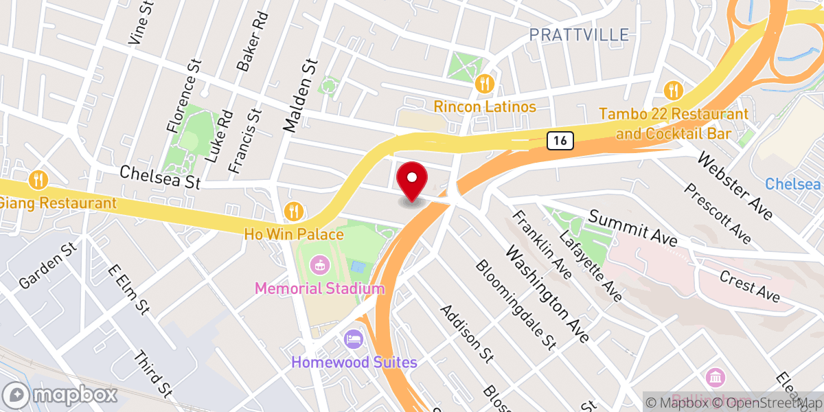 Map showing location of First Congregational Church Chelsea