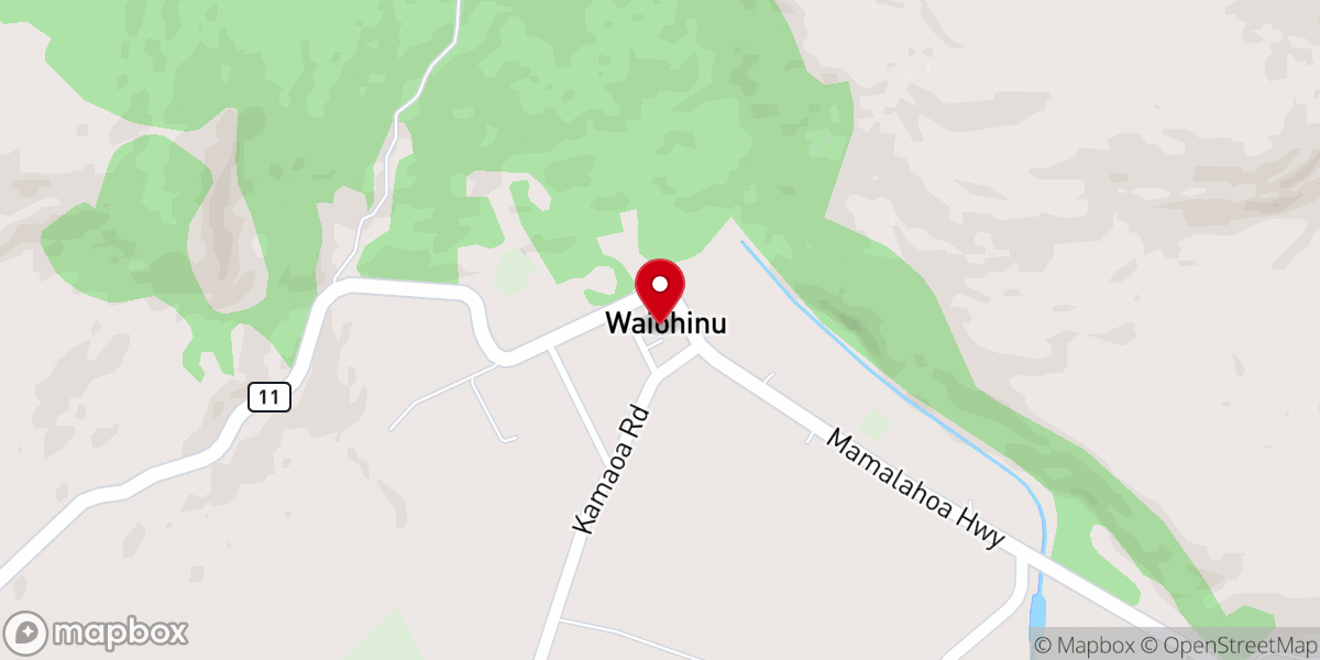 Map showing location of Kauahaao Congregational Church