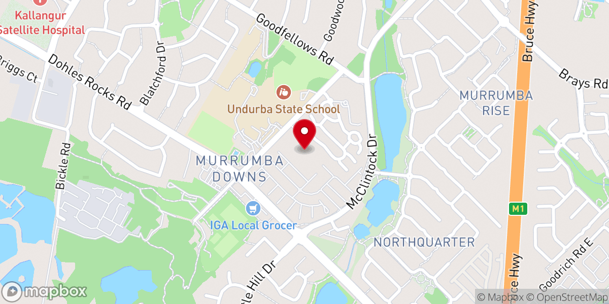 Map showing location of North Pine Baptist Church