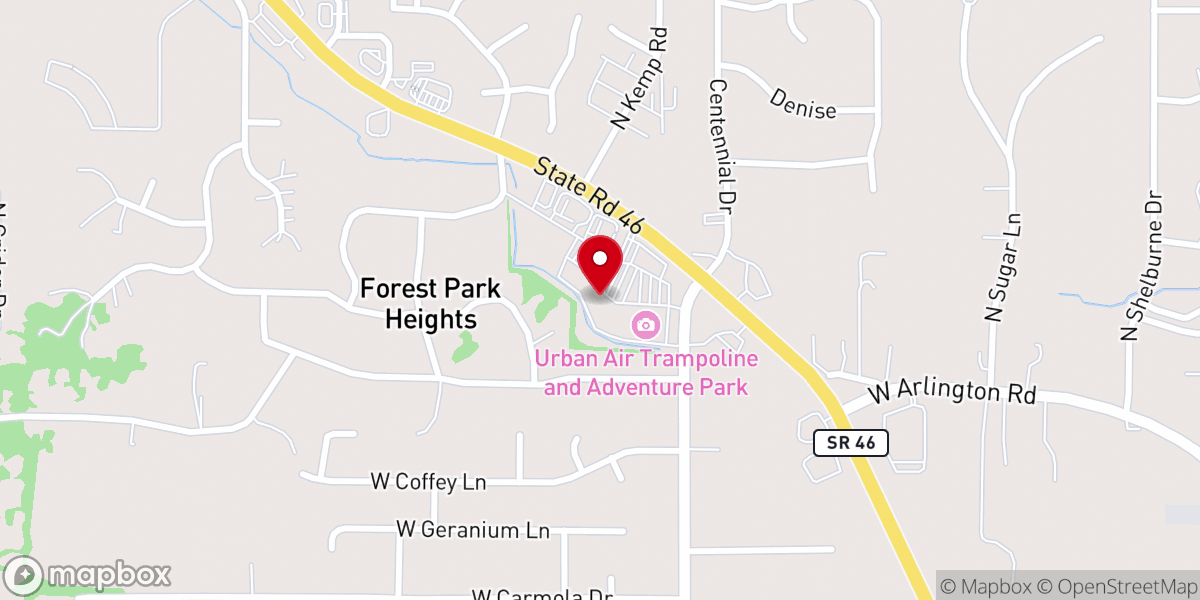 Map showing location of Calvary Chapel of Bloomington