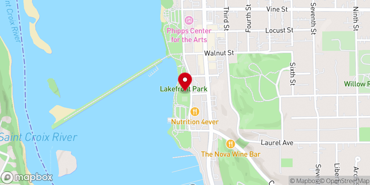 Map showing location of Lakefront Park