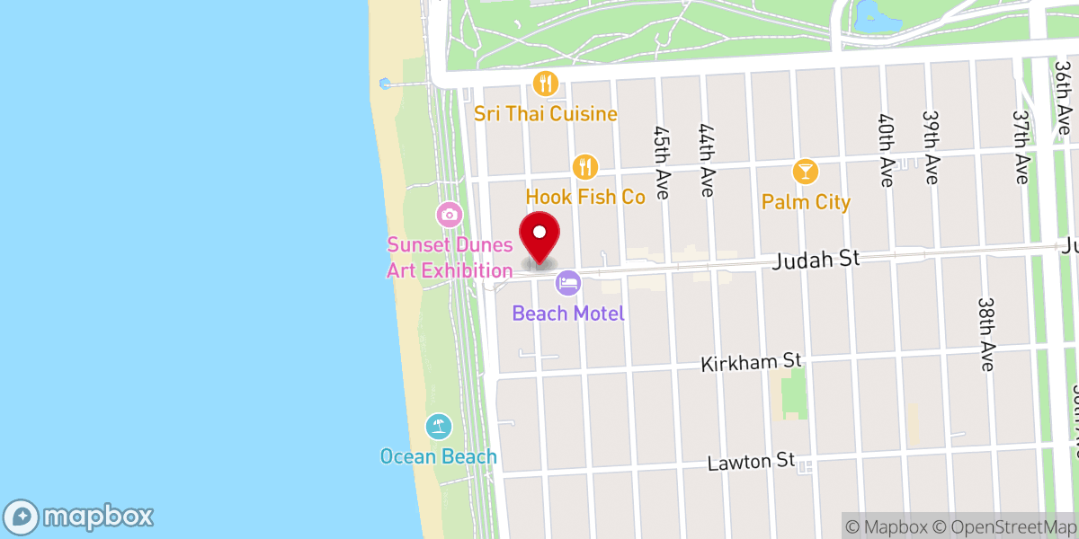 Map showing location of SF True Light Baptist Church