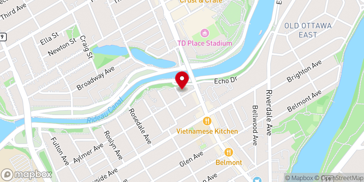 Map showing location of Southminster United Church