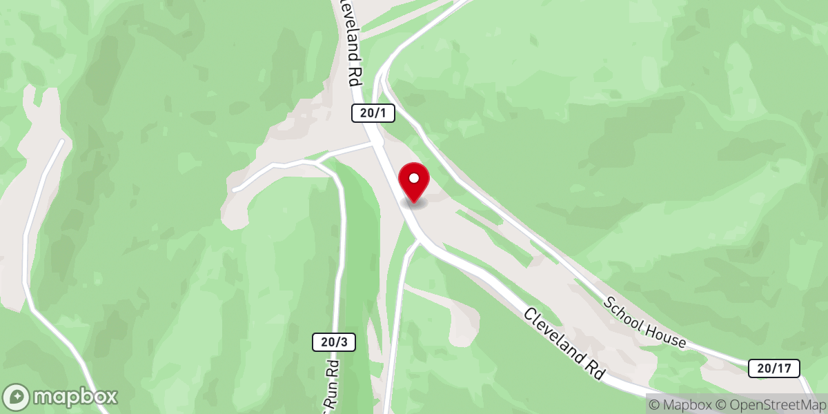 Map showing location of Jerry's Run Church