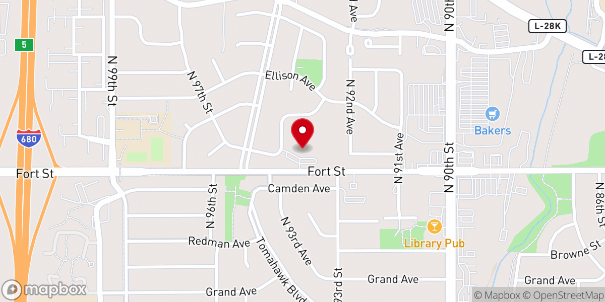 Map showing location of Northwest Hills Church