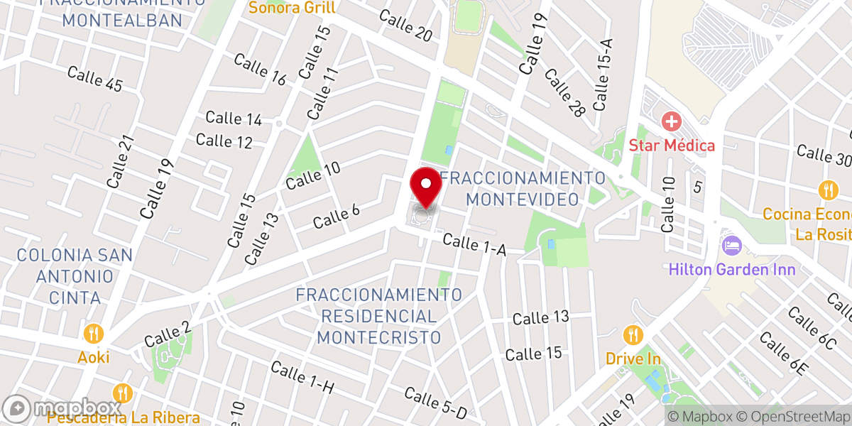 Map showing location of Parroquia Cristo Resucitado