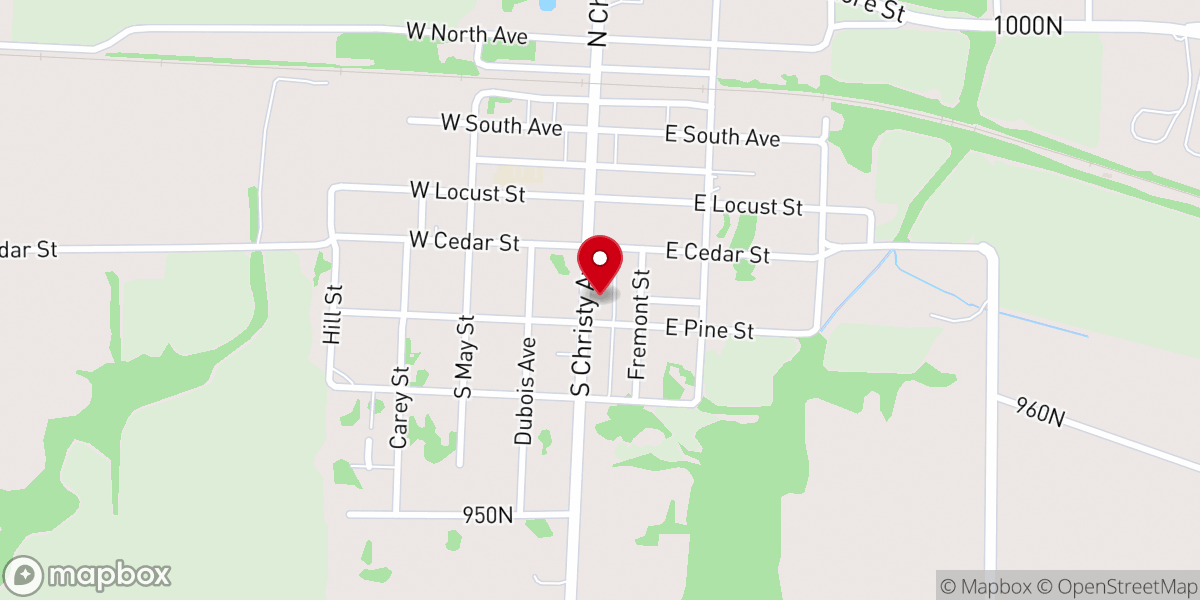Map showing location of Congregational Christian Church
