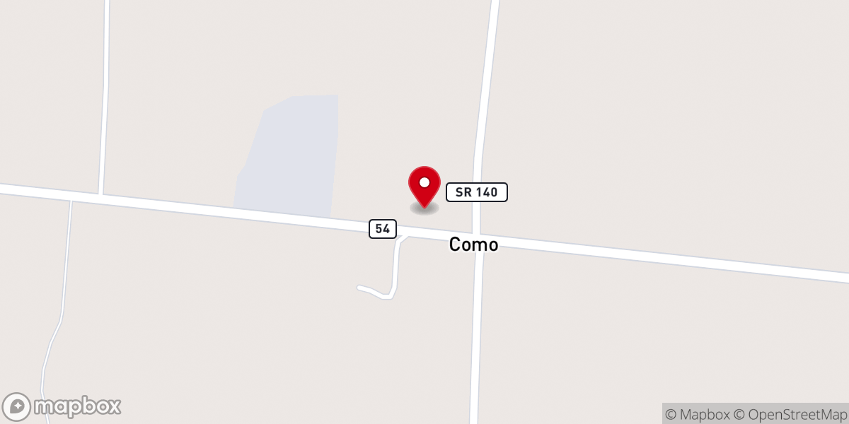 Map showing location of Thompson Creek Baptist Church