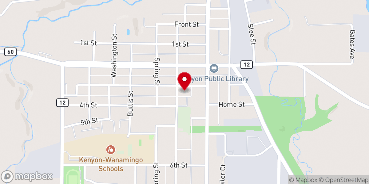 Map showing location of First Evangelical Lutheran Church