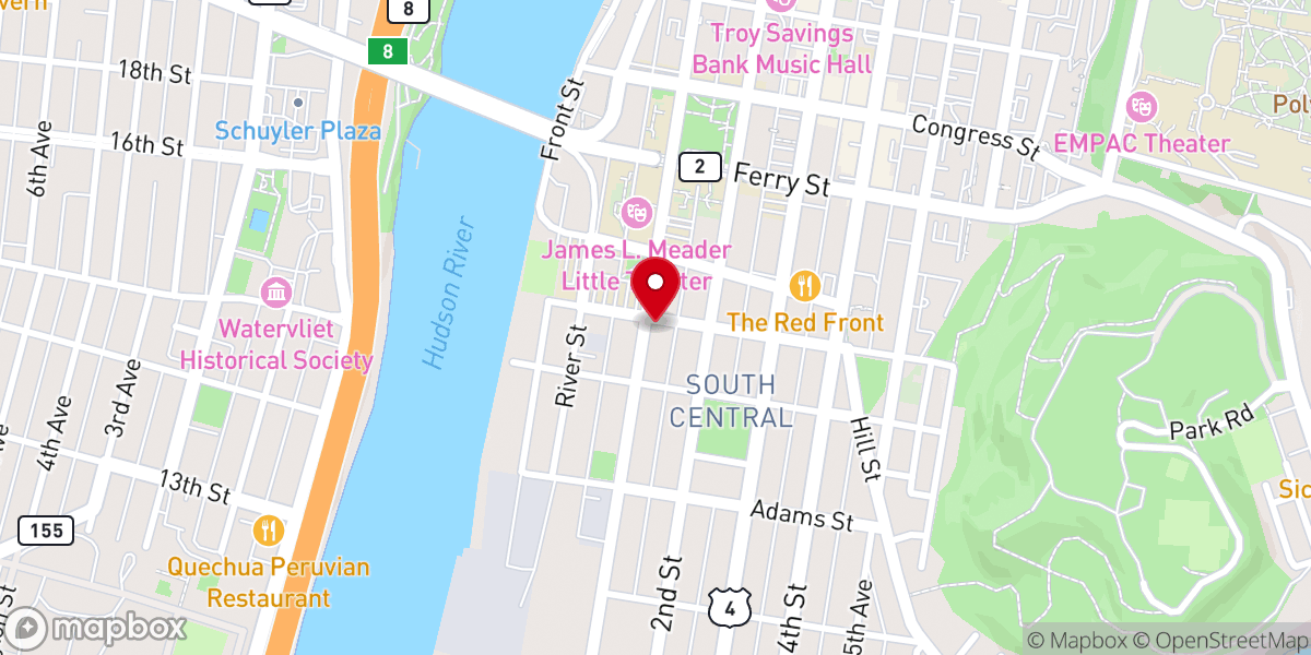Map showing location of St. John's Episcopal Church