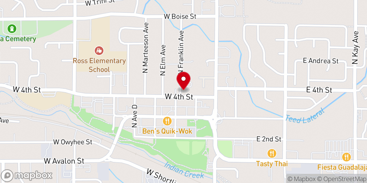 Map showing location of Initial Point Lodge No. 98
