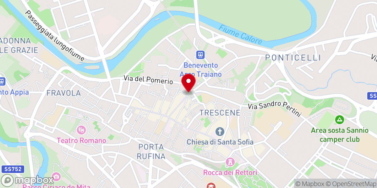 Map showing location of Arco di Traiano