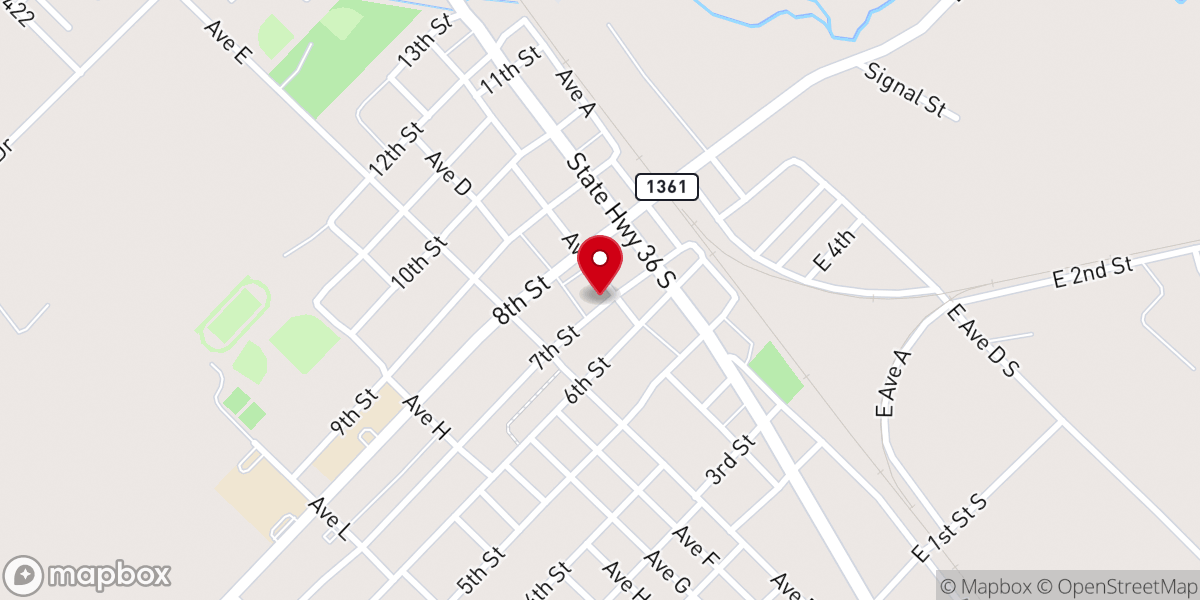 Map showing location of Church of Christ