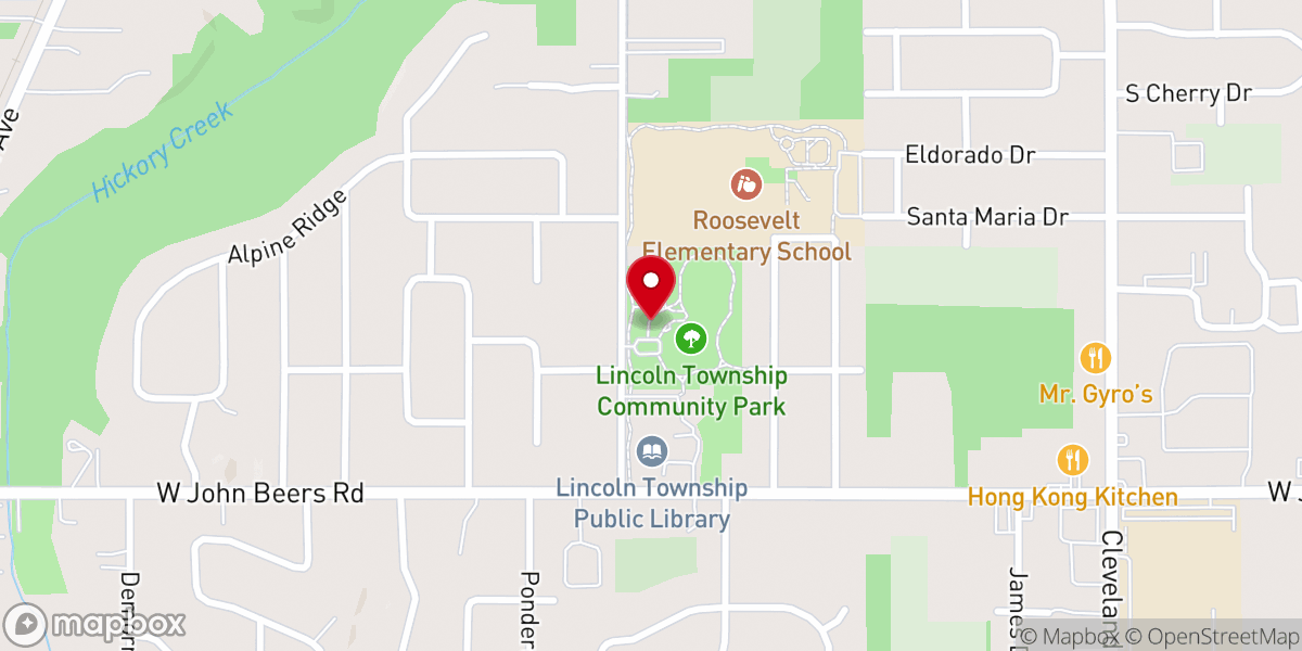 Map showing location of Lincoln Township Park