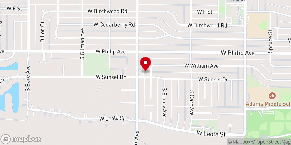 Map showing location of Bible Fellowship Church