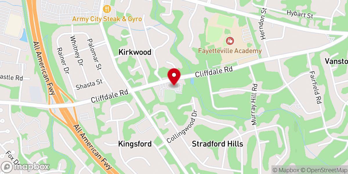 Map showing location of MacPherson Presbyterian Church