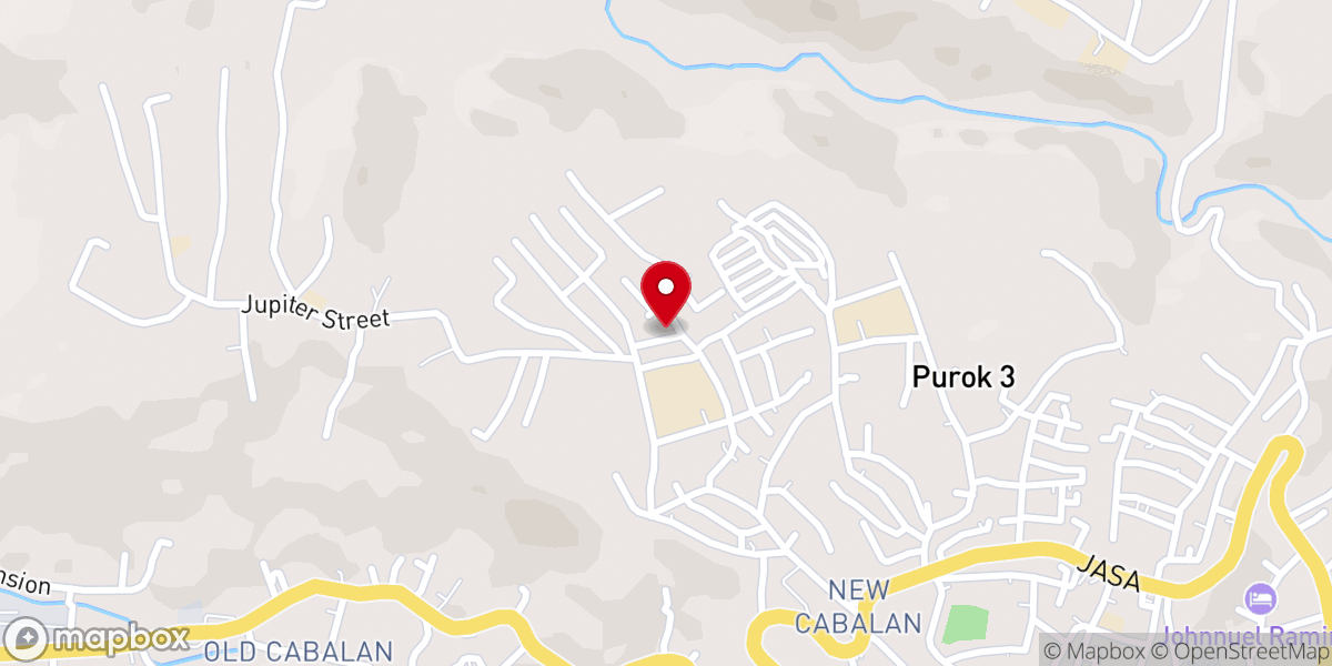 Map showing location of Church of Christ at New Cabalan