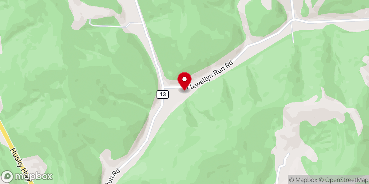 Map showing location of Llewellyn Church