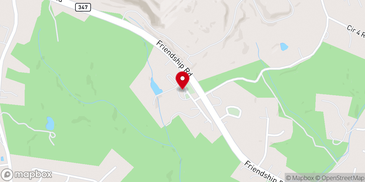 Map showing location of Friendship Community Baptist Church