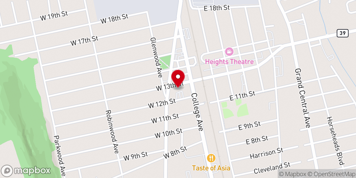 Map showing location of Oakwood United Methodist Church
